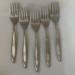 5pc INTERNATIONAL Americana Stainless Deluxe Salad Forks 6 5/8” Satin